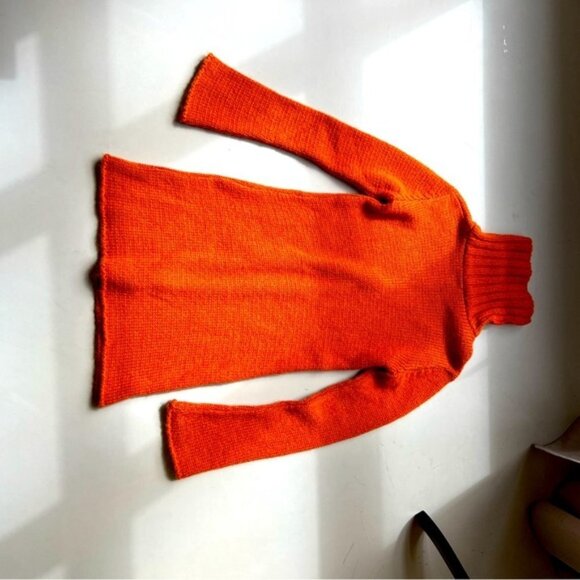 Melissa Cut Out Turtleneck Orange Sweater - Picture 12 of 14